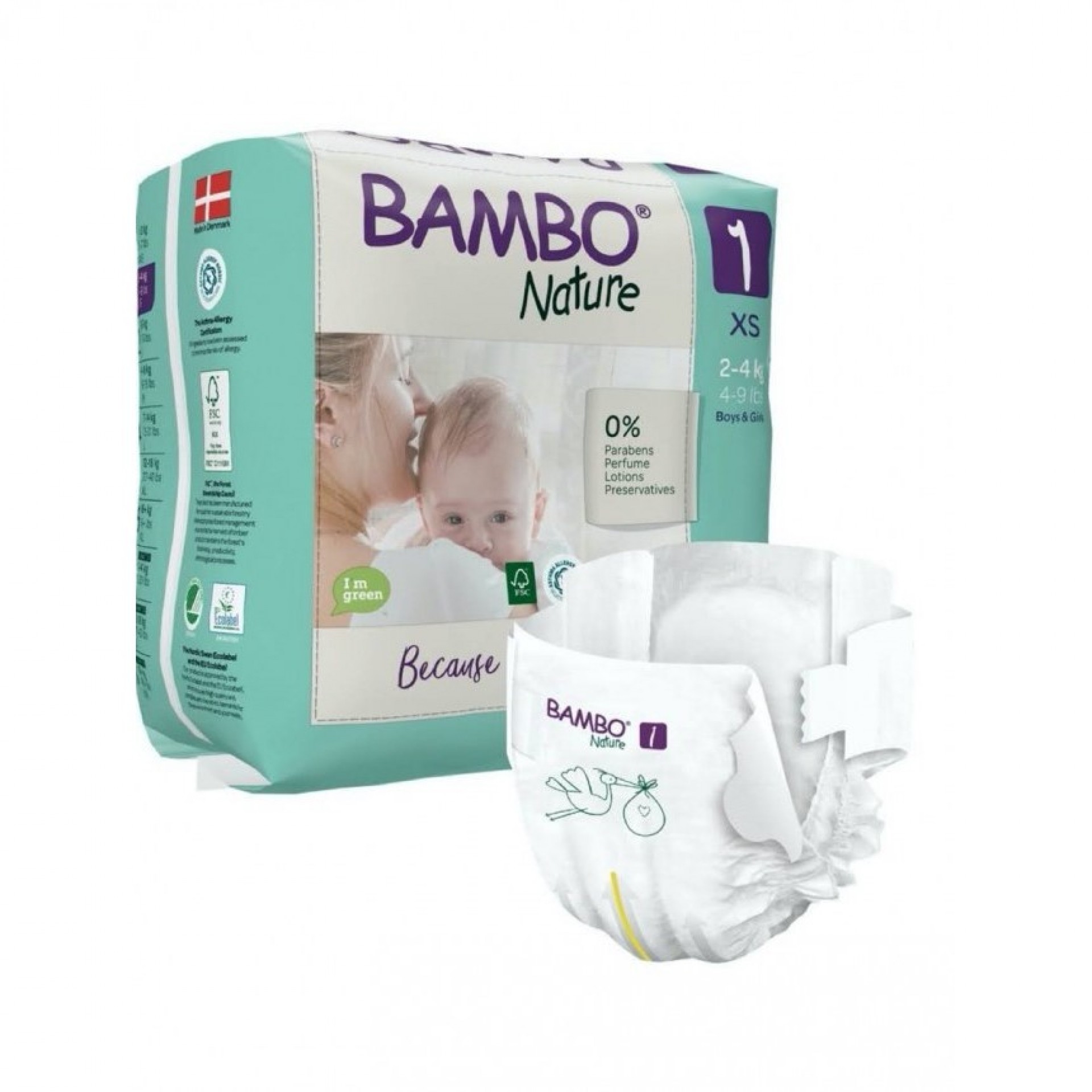 Bambo Nature Couches Taille 1 (XS) 2-4 kg (22 Couches)