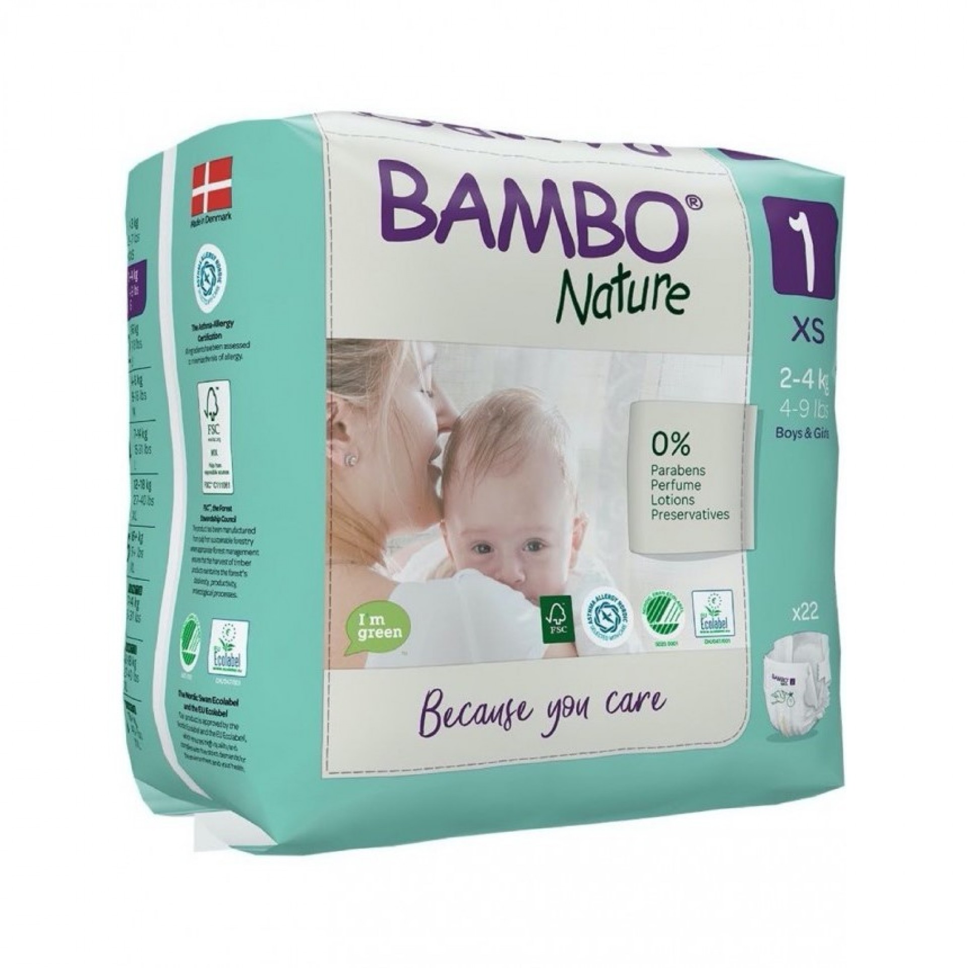 Bambo Nature Couches Taille 1 (XS) 2-4 kg (22 Couches)