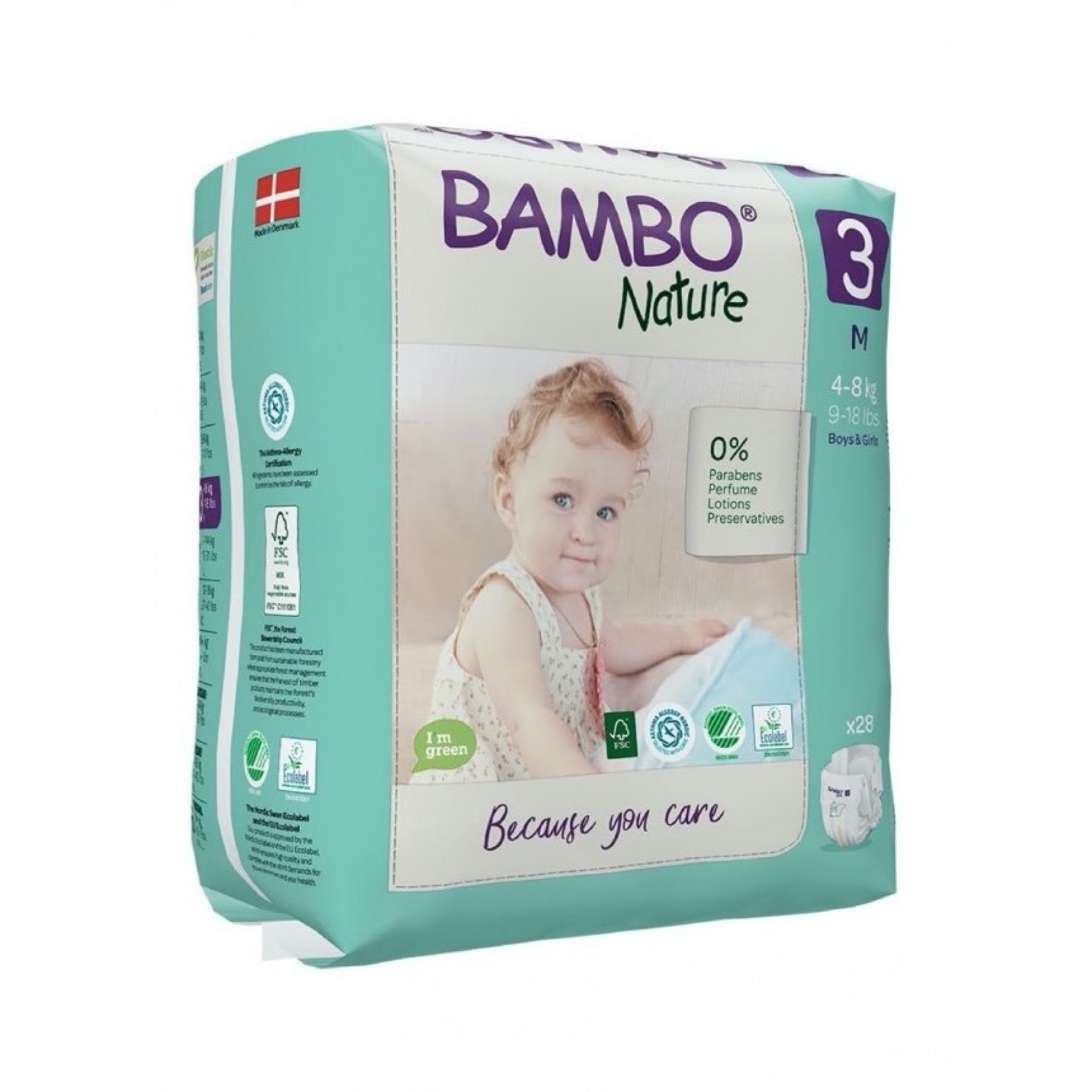 Pañales Bambo Nature Talla 3 (M) 4-8 kg (28 Pañales)