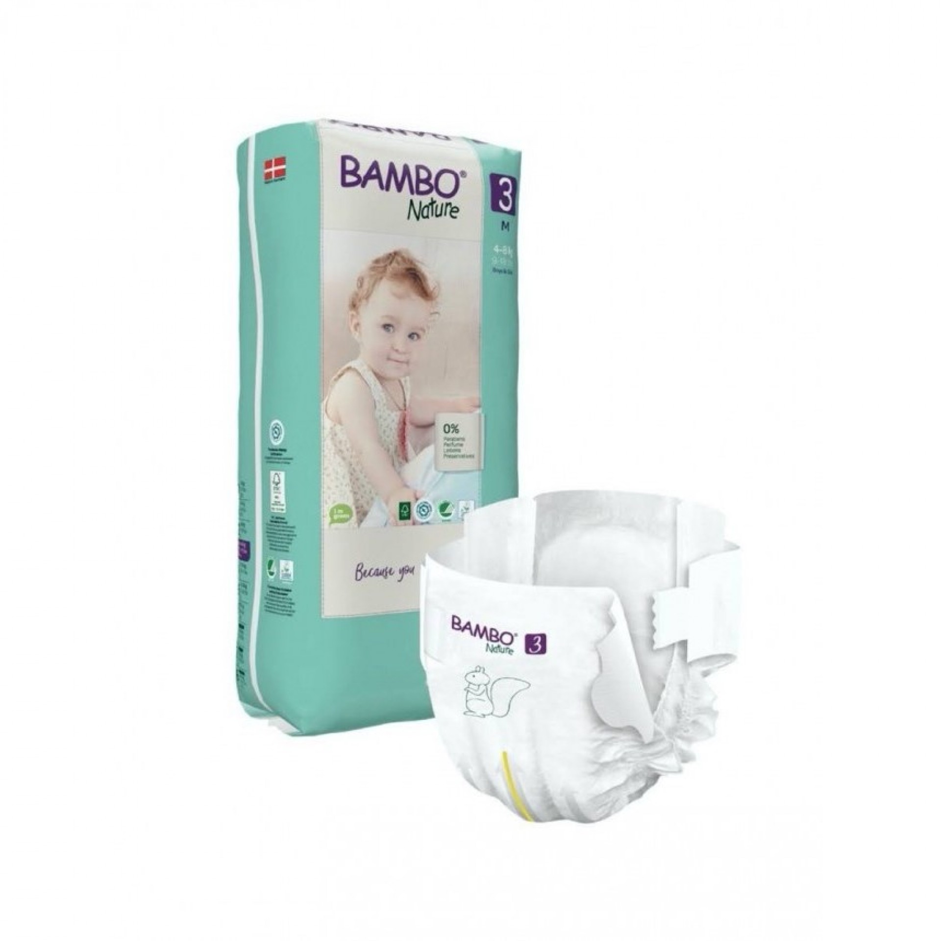 Bambo Nature Couches Taille 3 (M) 4-8 kg (52 Couches)