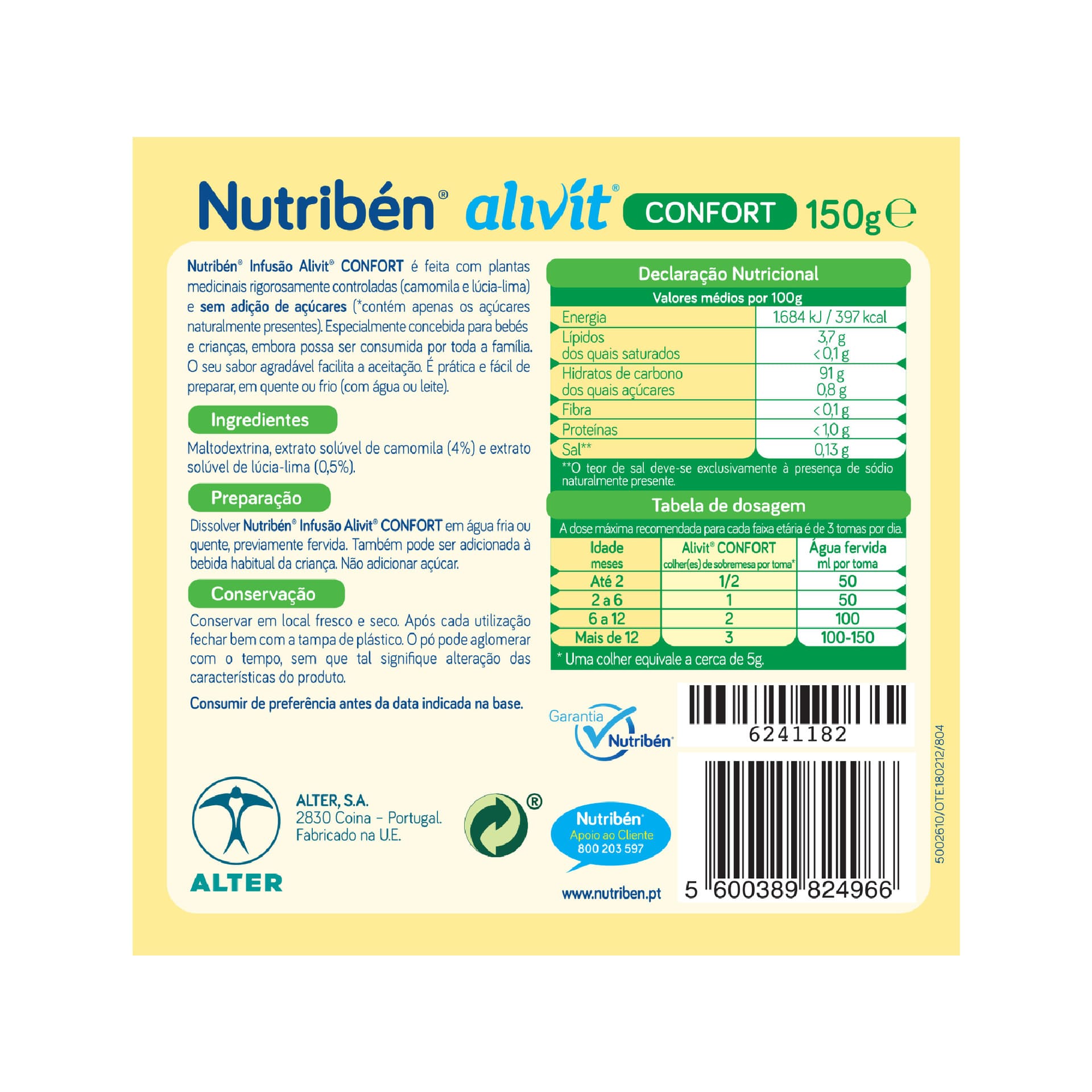 Nutribén Infusão Alivit Confort 150g