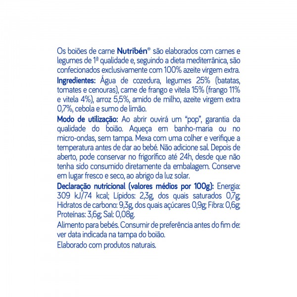 Boião 6 Frango Vitela com Legumes 235g Boião 6 Frango Vitela com Legumes 235g