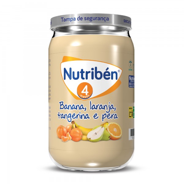 Boião 4 Banana Laranja Tangerina Pêra 235g Boião 4 Banana Laranja Tangerina Pêra 235g
