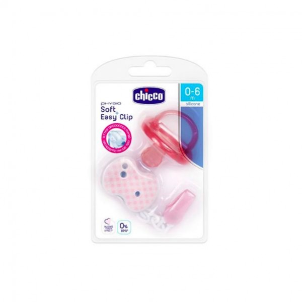 Physio Soft Chupeta + Clip c/ Corrente Rosa 0-6m Physio Soft Chupeta + Clip c/ Corrente Rosa 0-6m