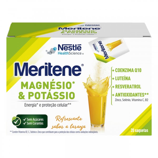 Meritene Magnésio & Potássio Suplemento Alimentar Sabor A Laranja Emb. 20 X 4.2 Gr Meritene Magnésio & Potássio Suplemento Alimentar Sabor A Laranja Emb. 20 X 4.2 Gr