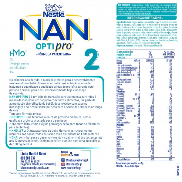 Nan Optipro Leite De Transição 2 +6 Meses Lata 800 Gr Nan Optipro Leite De Transição 2 +6 Meses Lata 800 Gr