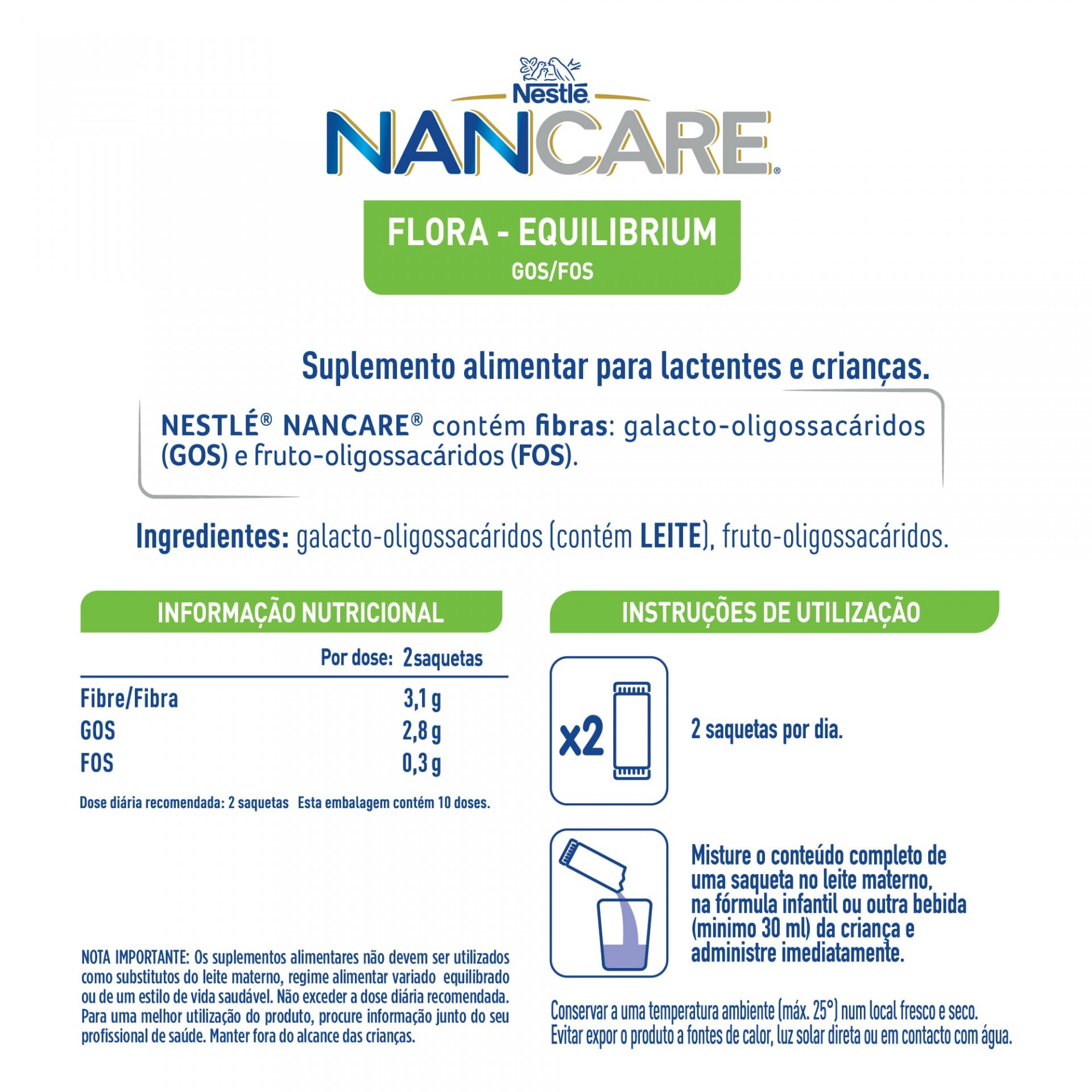 Nancare Flora Equilibrium Dietary Supplement for Infants Sachets 20x2.2g