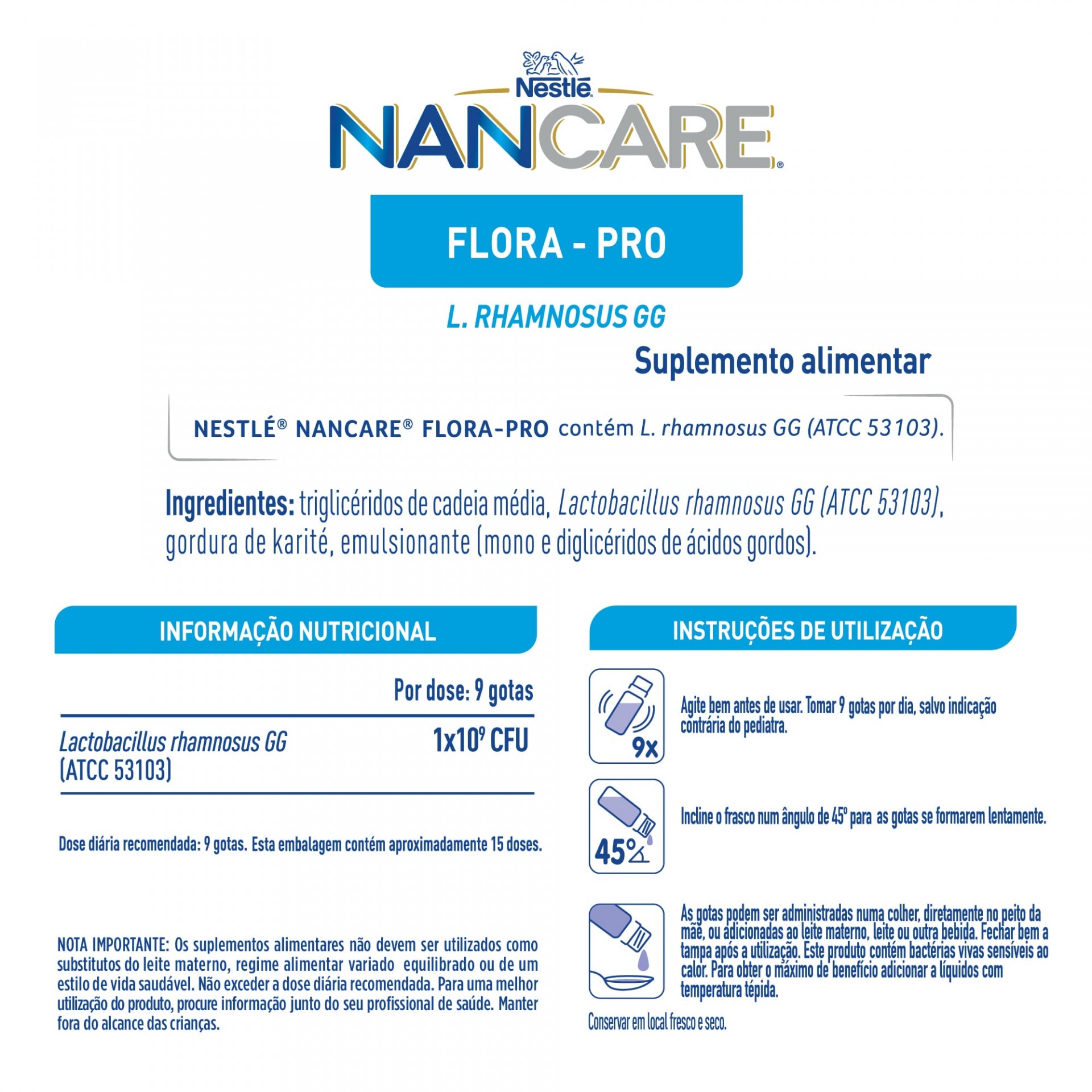 Nancare Flora Pro Dietary Supplement Bottle 5ml