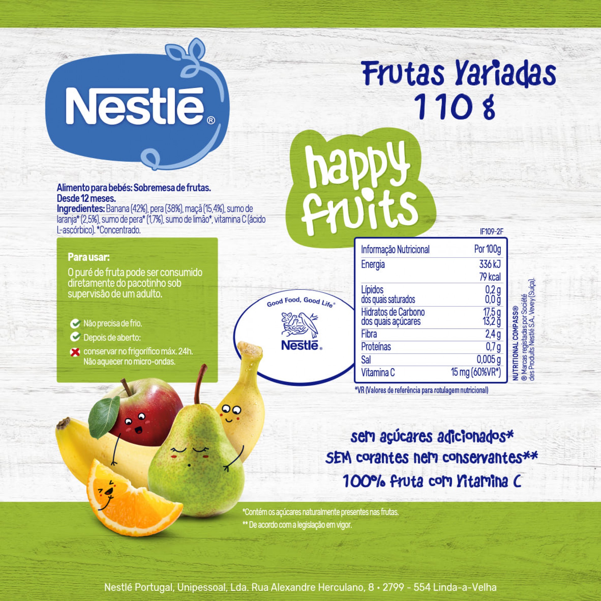 Nestlé Happy Fruits Baby Fruit Variety Pack 110g +12 Months