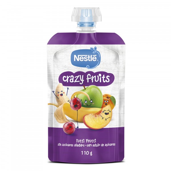 Nestlé Fruta Para Bebé Crazy Fruits Tutti Frutti +12 Meses Pacotinho 110 Gr