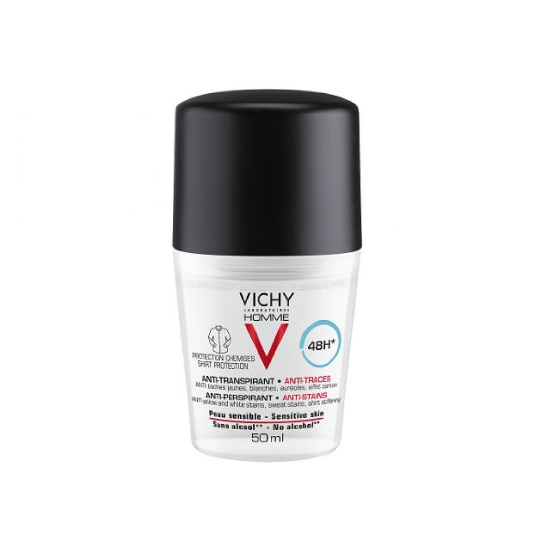 Vichy Homme Déodorant Roll-On Anti-Traces 48h 50ml