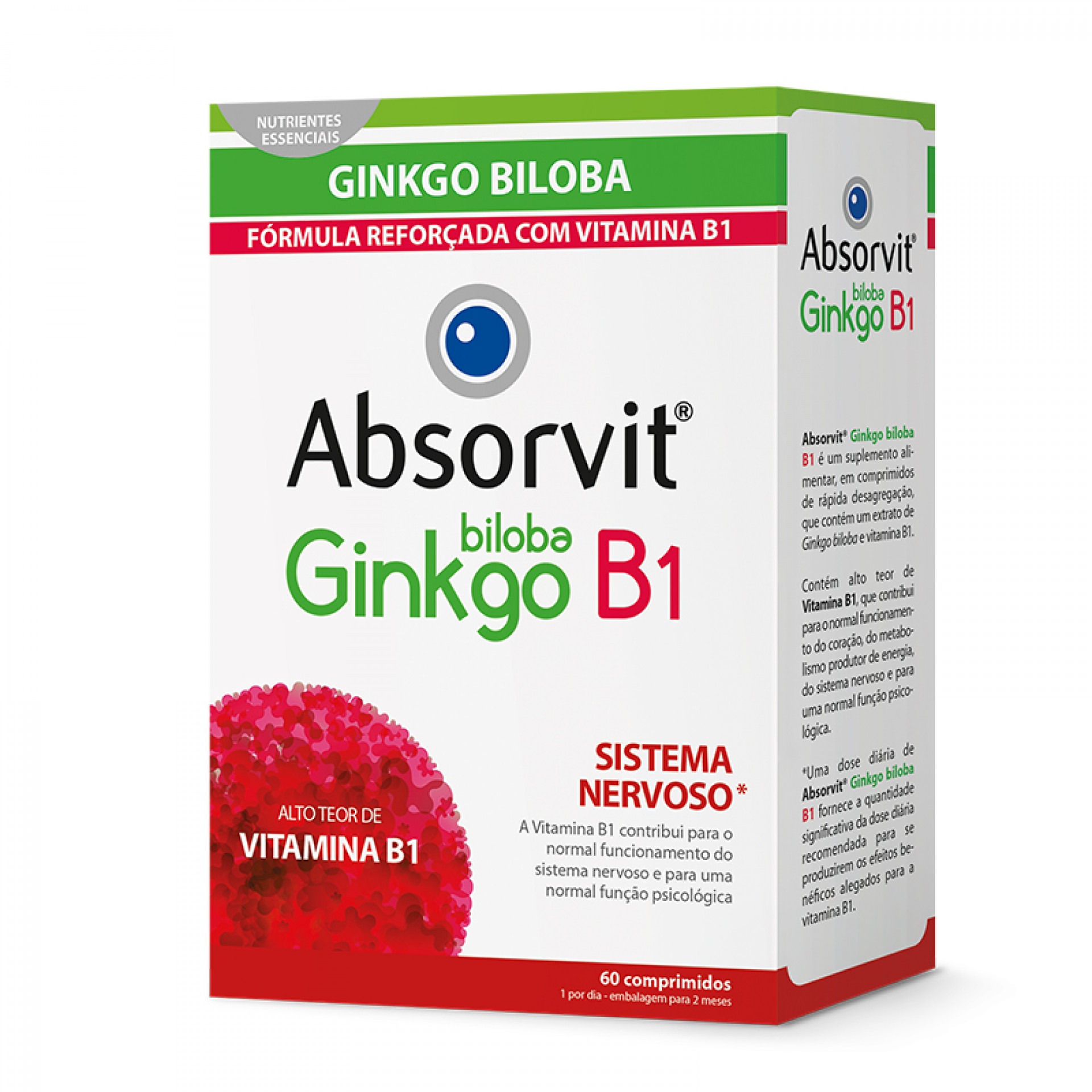 Absorvit Ginkgo Biloba + B1 60 Comprimés