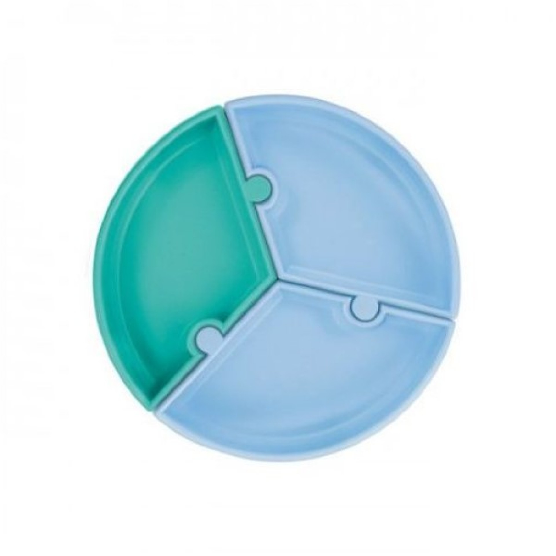 Minikoioi Assiette Puzzle Verte et Bleue