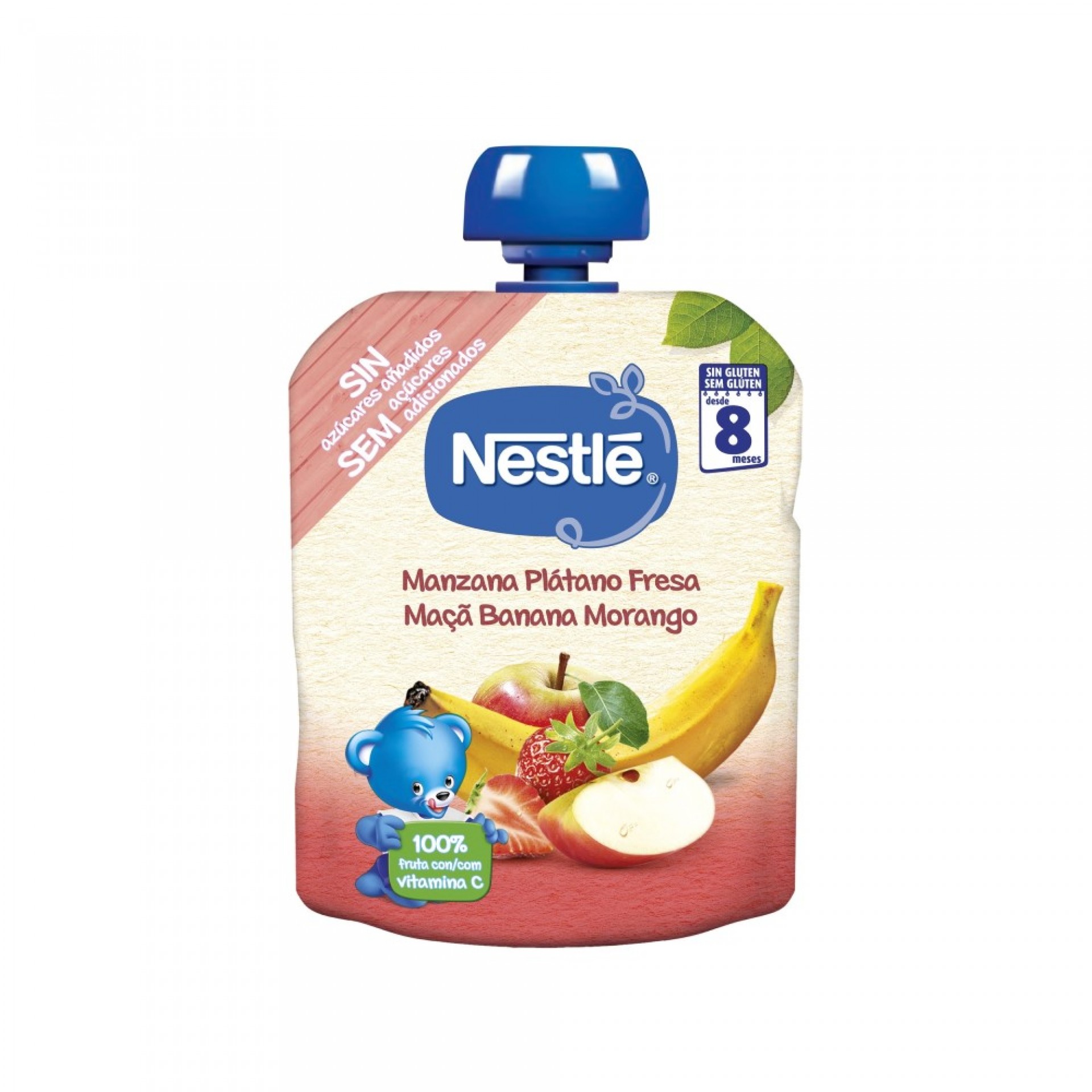 Nestlé Purée pour Bébé Pomme Banane Fraise +8 Mois Sachet 90g