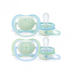 Philips Avent Pack 2 Chupetes Ultra Air Noche 0-6m Niño