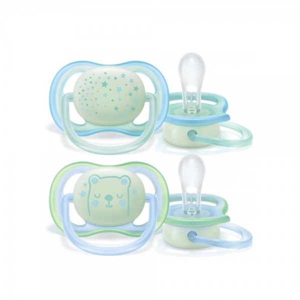 Philips Avent Pack 2 Chupetes Ultra Air Noche 0-6m Nio