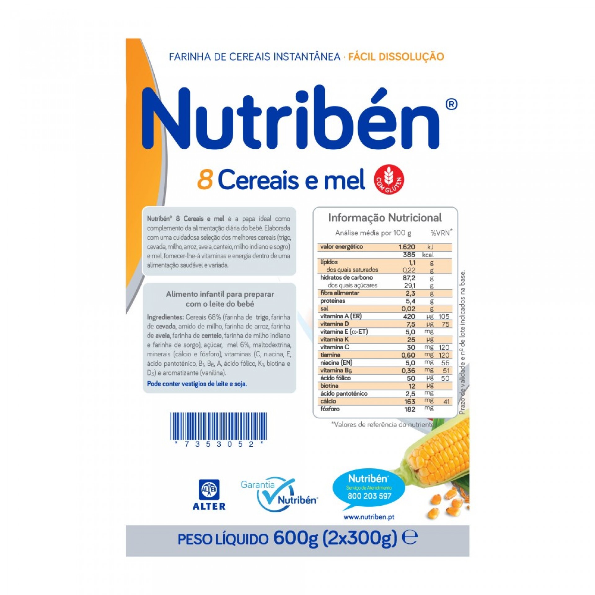 Nutribén 8 Cereals and Honey 2 x 300g
