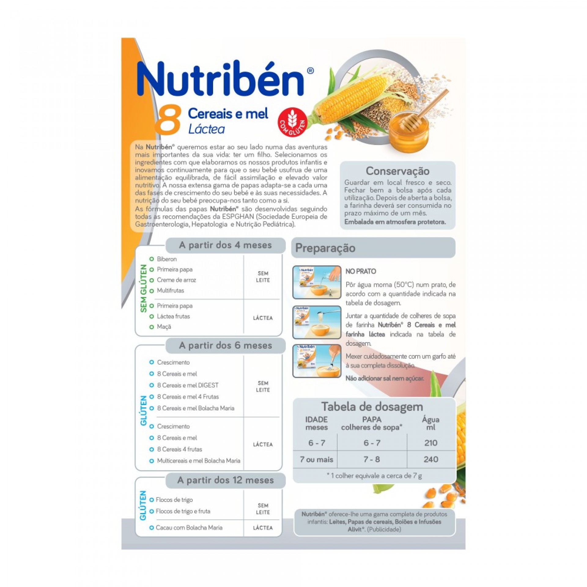 Nutribén 8 Cereali e Miele Lattosa 2 x 300g