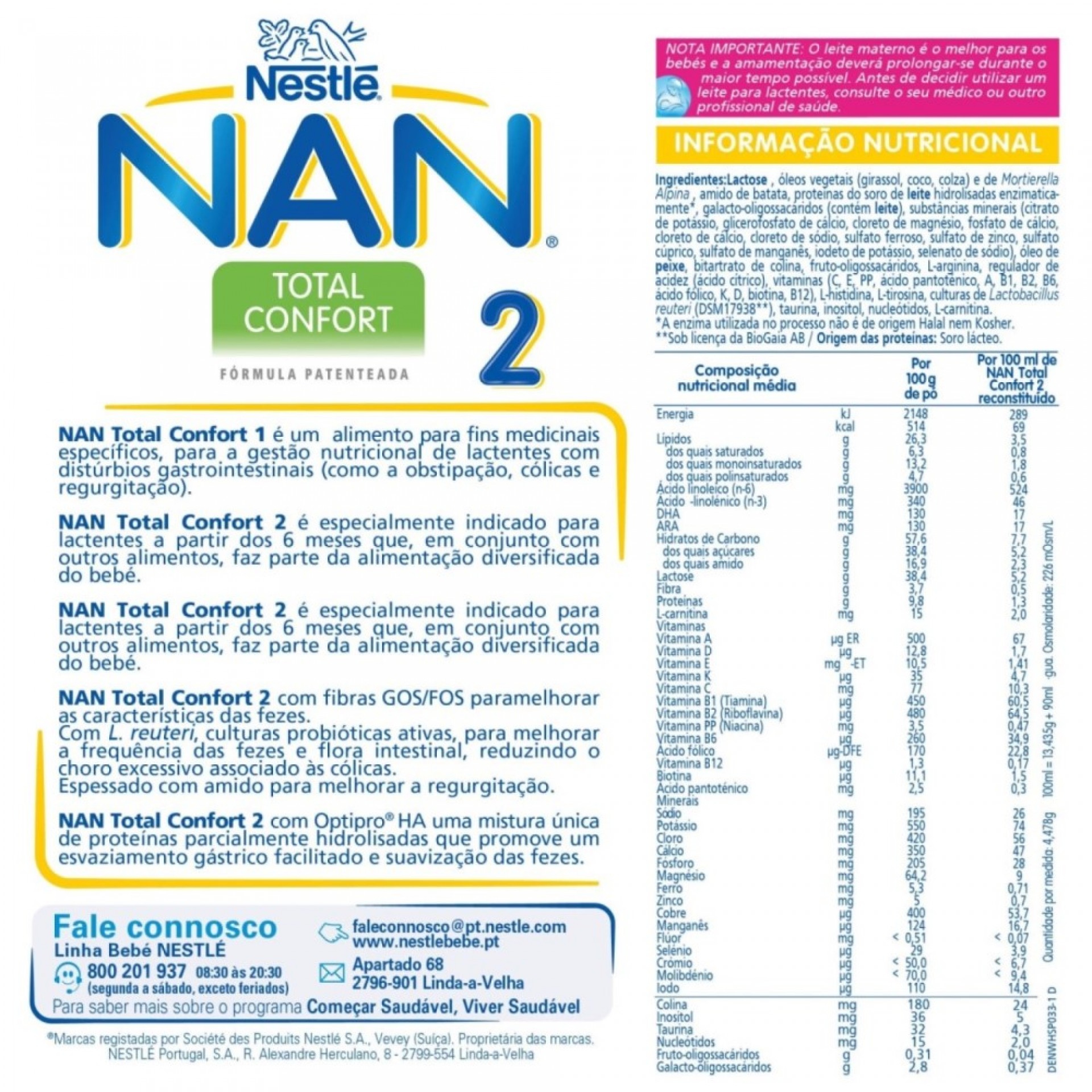 Nan Total Comfort Transition Milk 2 +6 Months Can 800g