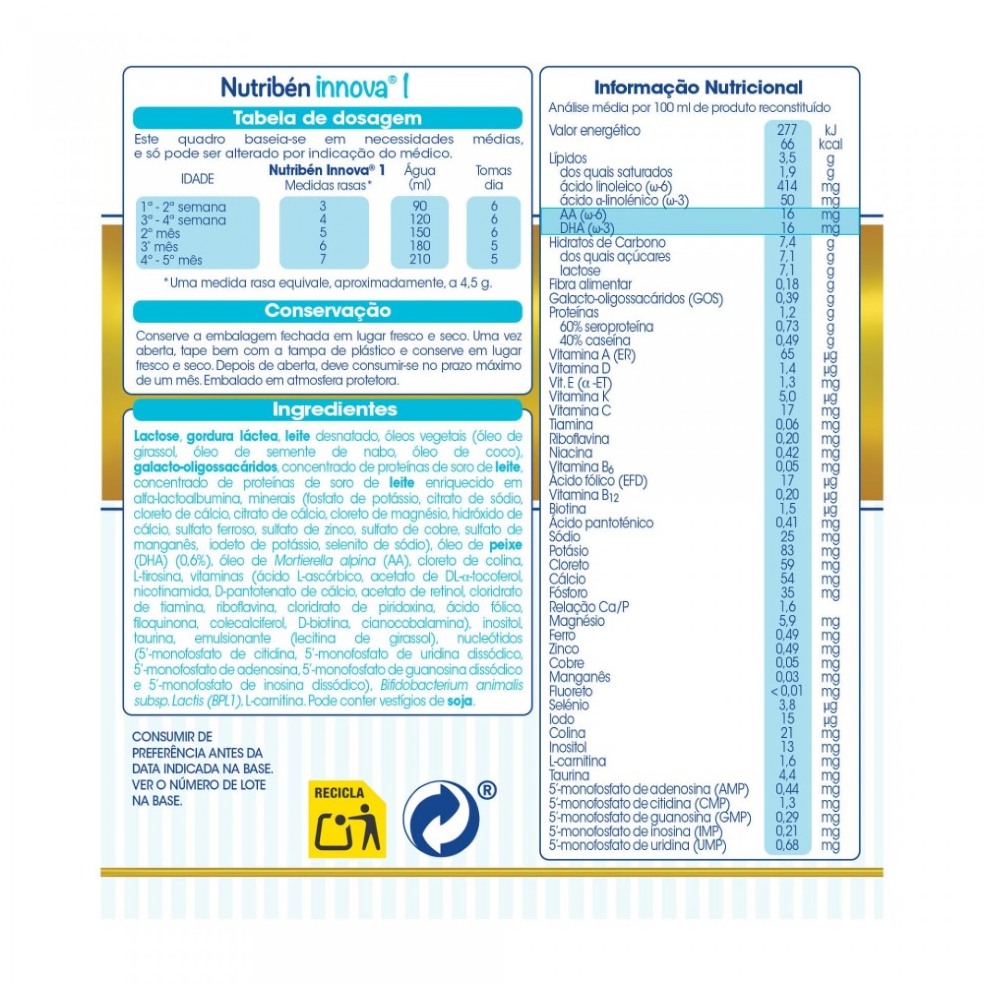 Nutribén Innova 1 Leche Infantil 800g