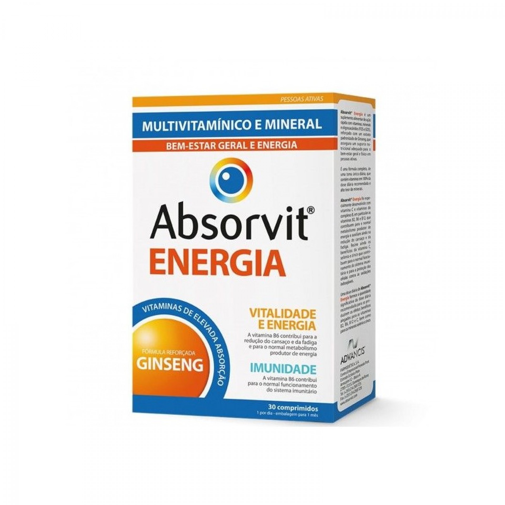 Absorvit Énergie 30 Comprimés