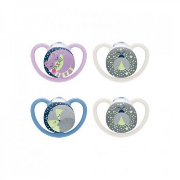 Nuk Space Night Silicone Pacifiers 18-36m x2