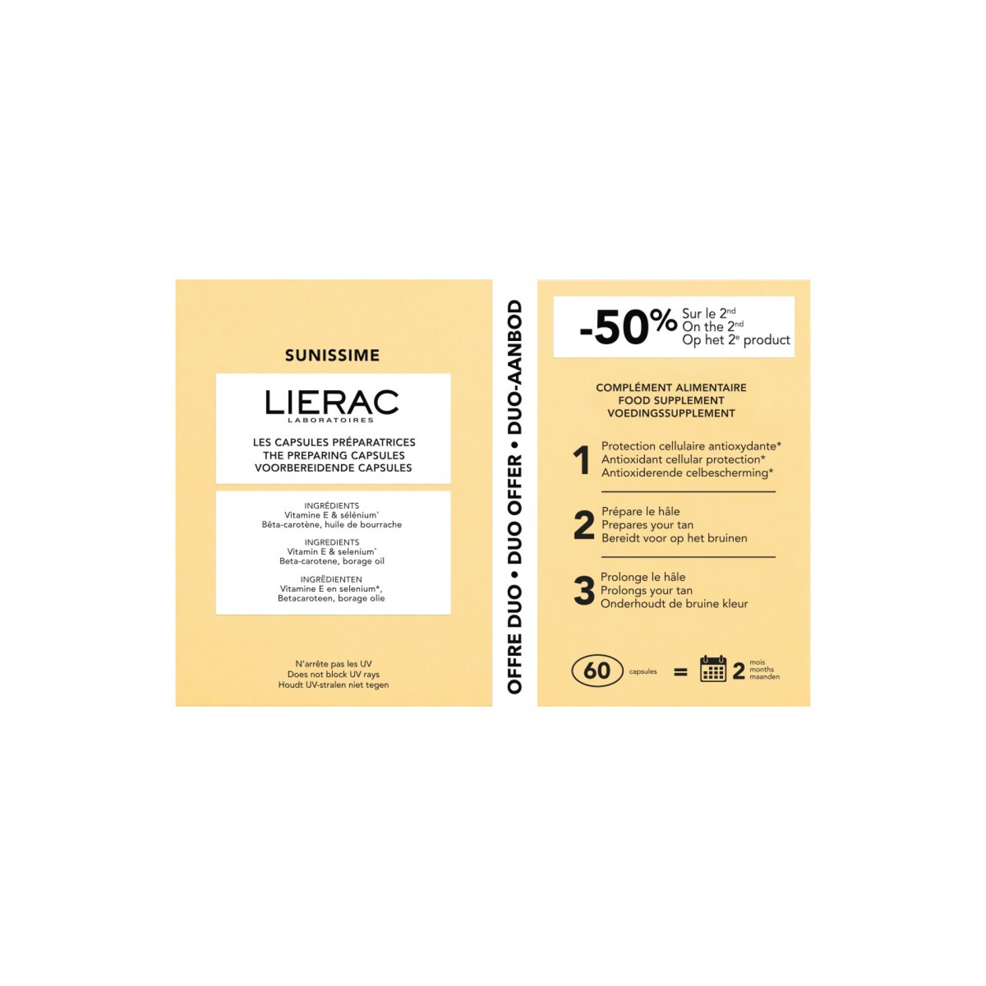 Lierac Sunissime Cápsulas Preparadoras 2x30 Cápsulas