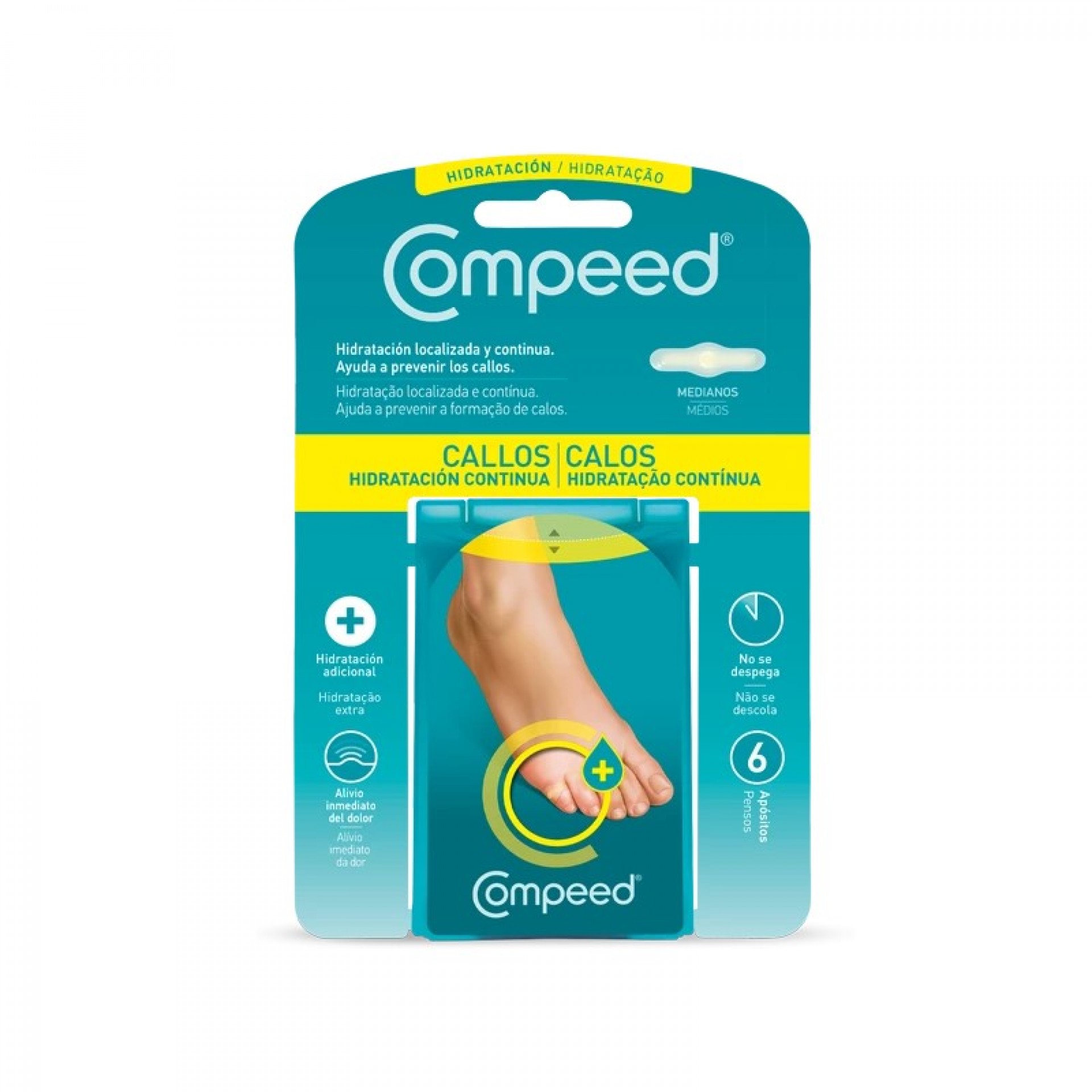 Compeed Pensos Calos Hidratação Contínua Médios 6 unidades