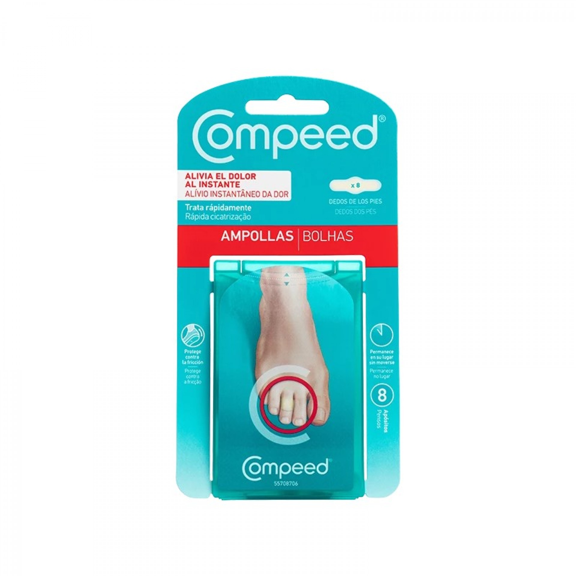 Compeed Pensos Bolhas Dedos dos Pés 8 unidades