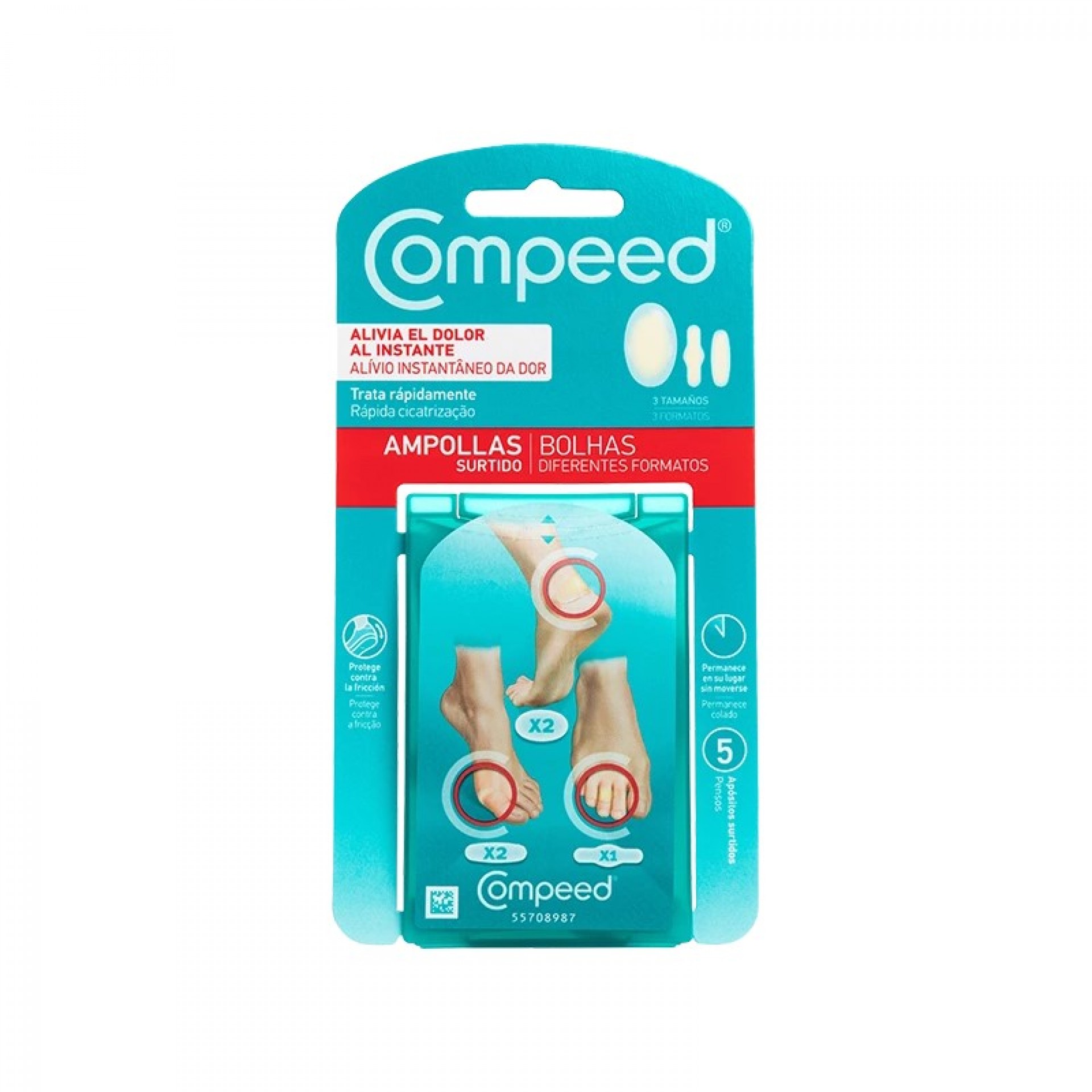 Compeed Pensos Bolhas Diferentes Formatos 5 unidades