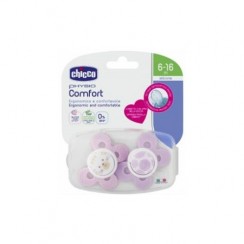 Chicco Physio Comfort Silicone Soother Girl 6-16M 2 Units
