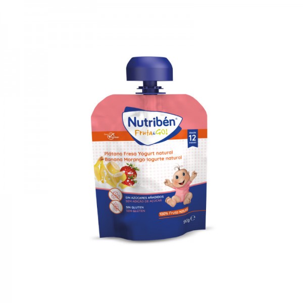 Nutribn Fruit & Go Banana, Strawberry, and Natural Yogurt 90g