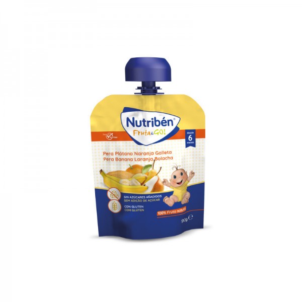 Nutribn Frutta & Go Pera, Banana, Arancia e Biscotto 90g