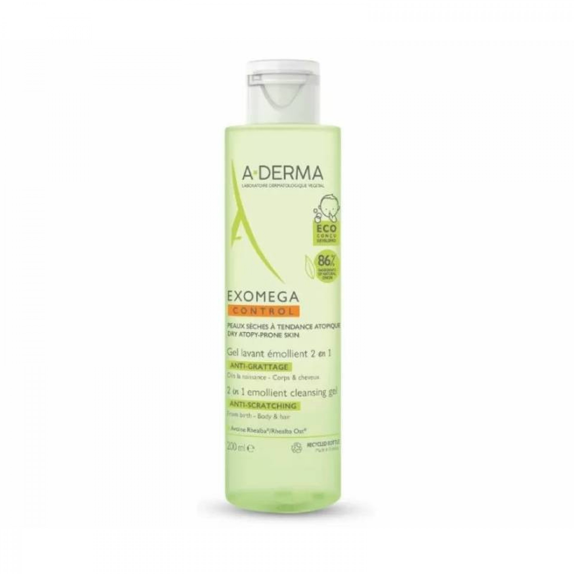 A-Derma Exomega Control Gel Corpo Cabelo 200ml