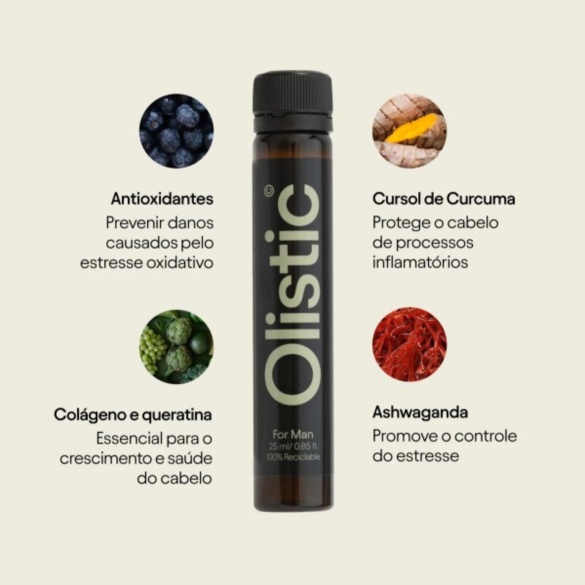 Olistic Men Hair Supplement 25ml x 28 ampoules
