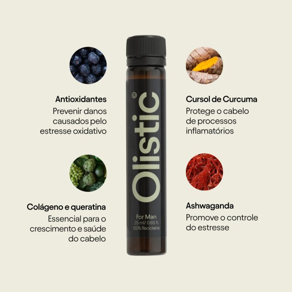 Olistic Men Suplemento Capilar 25ml x 28 ampolas Olistic Men Suplemento Capilar 25ml x 28 ampolas