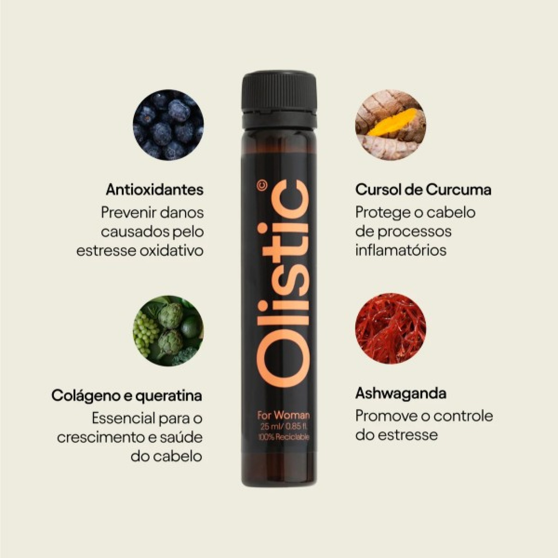 Olistic Woman Hair Supplement 25ml x 28 Ampoules