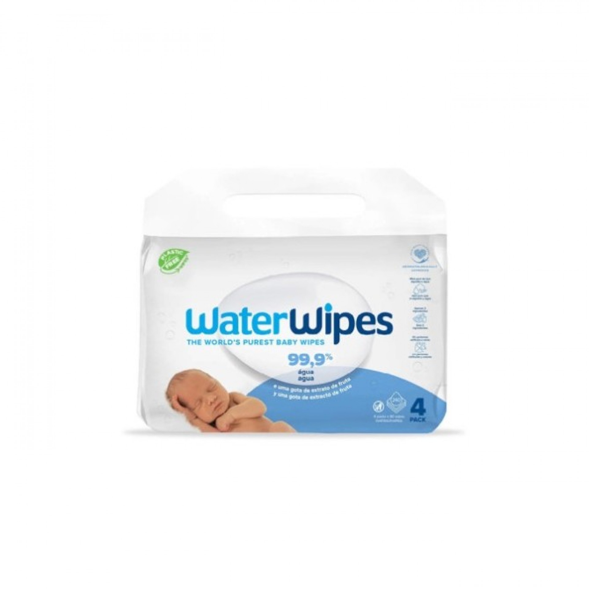 WaterWipes Lingettes pour Bébé 4 x 60 lingettes