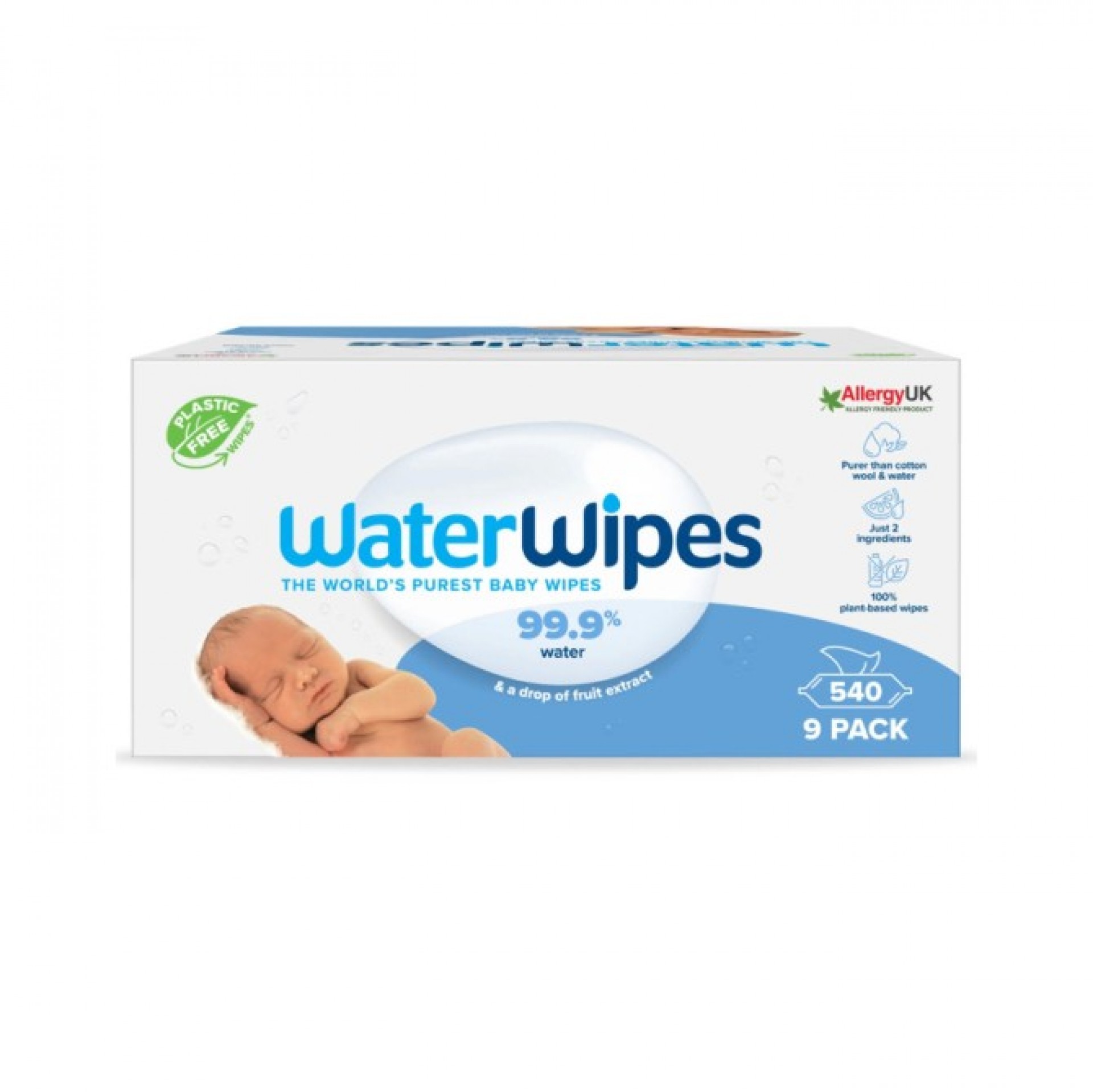 WaterWipes Toallitas para Bebé 9 x 60 toallitas