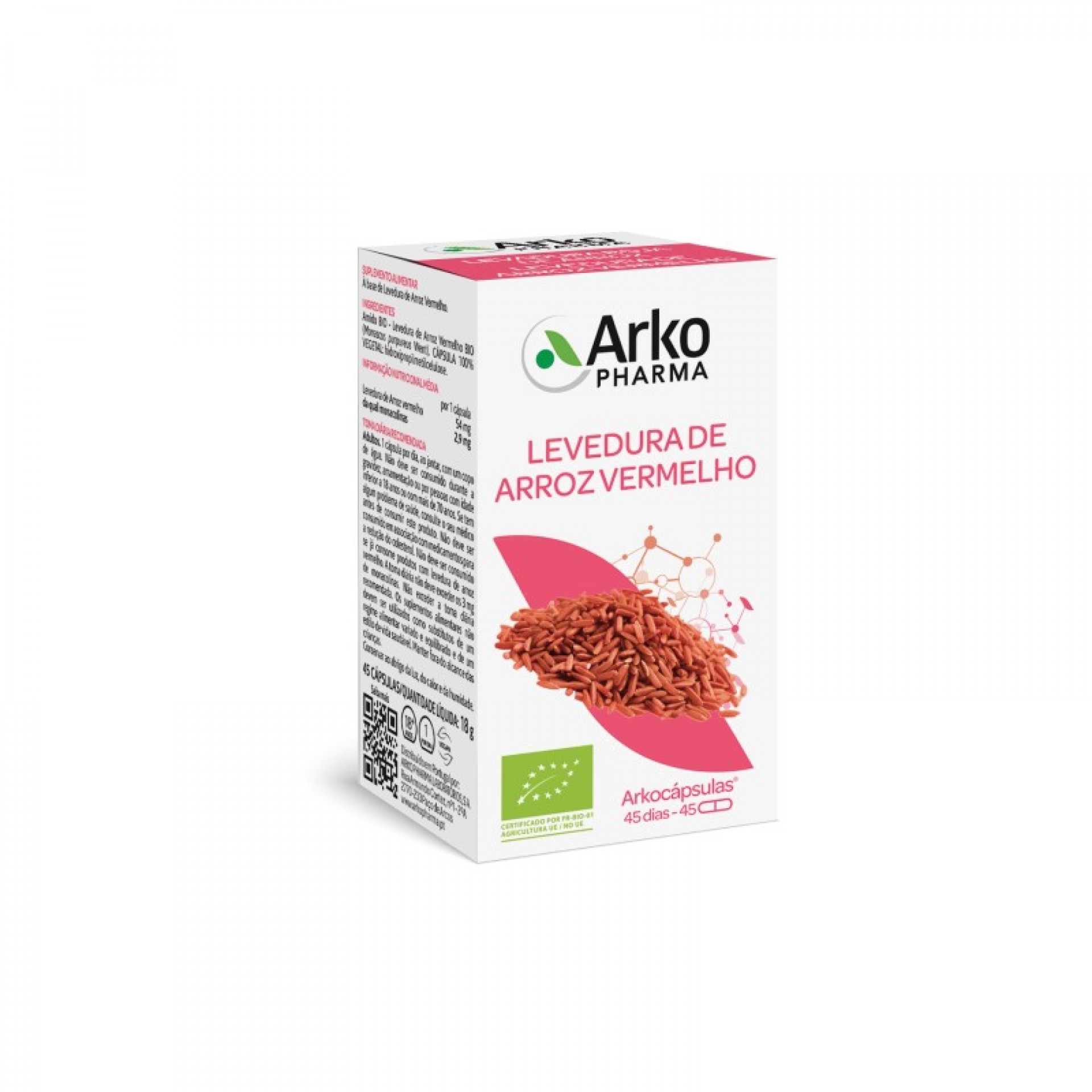 Arkocapsulas Levedura de Arroz Vermelho 45 Cápsulas