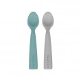 Minikoioi Conjunto 2 Colheres em Silicone Aqua Green e Powder Grey Minikoioi Conjunto 2 Colheres em Silicone Aqua Green e Powder Grey