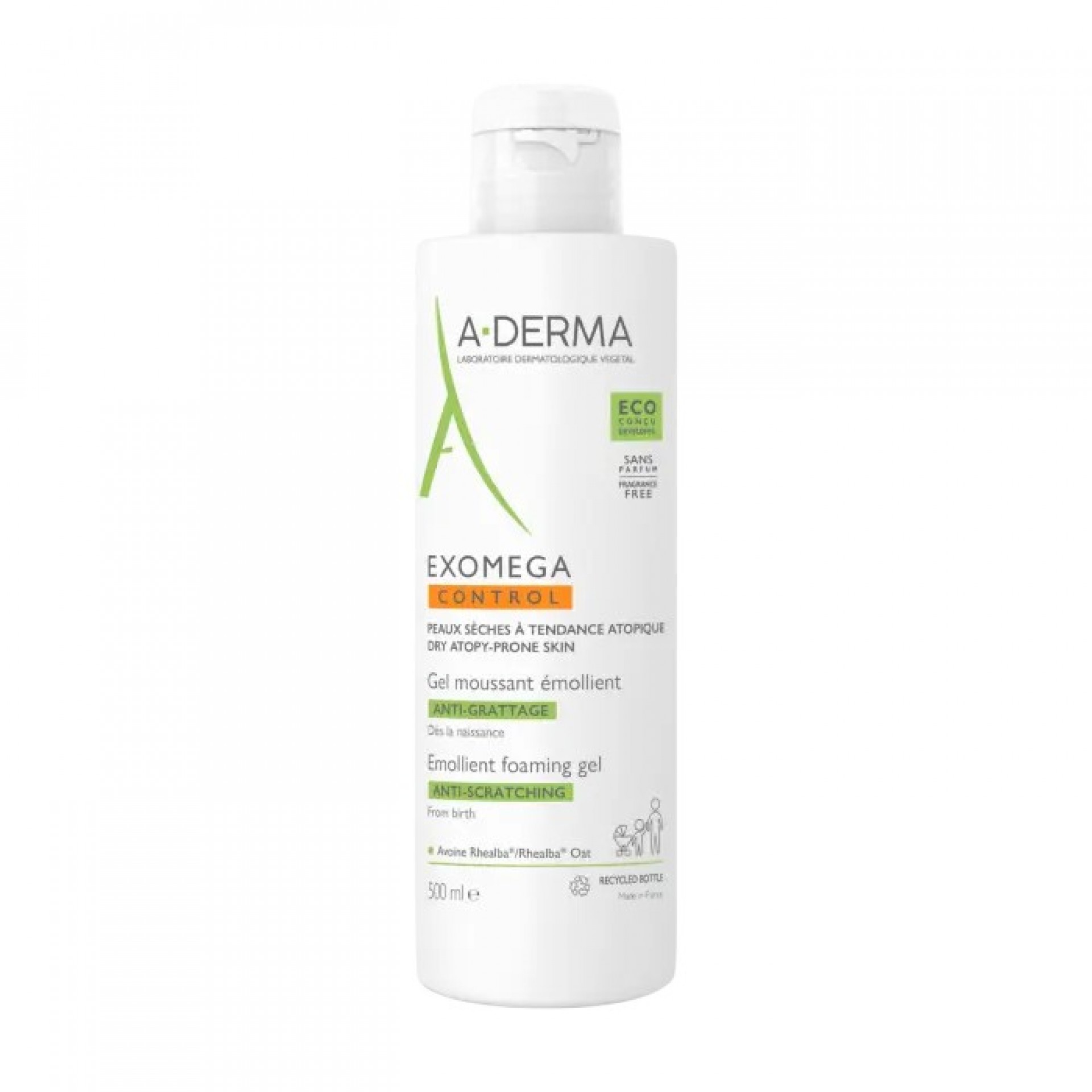 A-Derma Exomega Control Gel Moussant Émollient 500ml