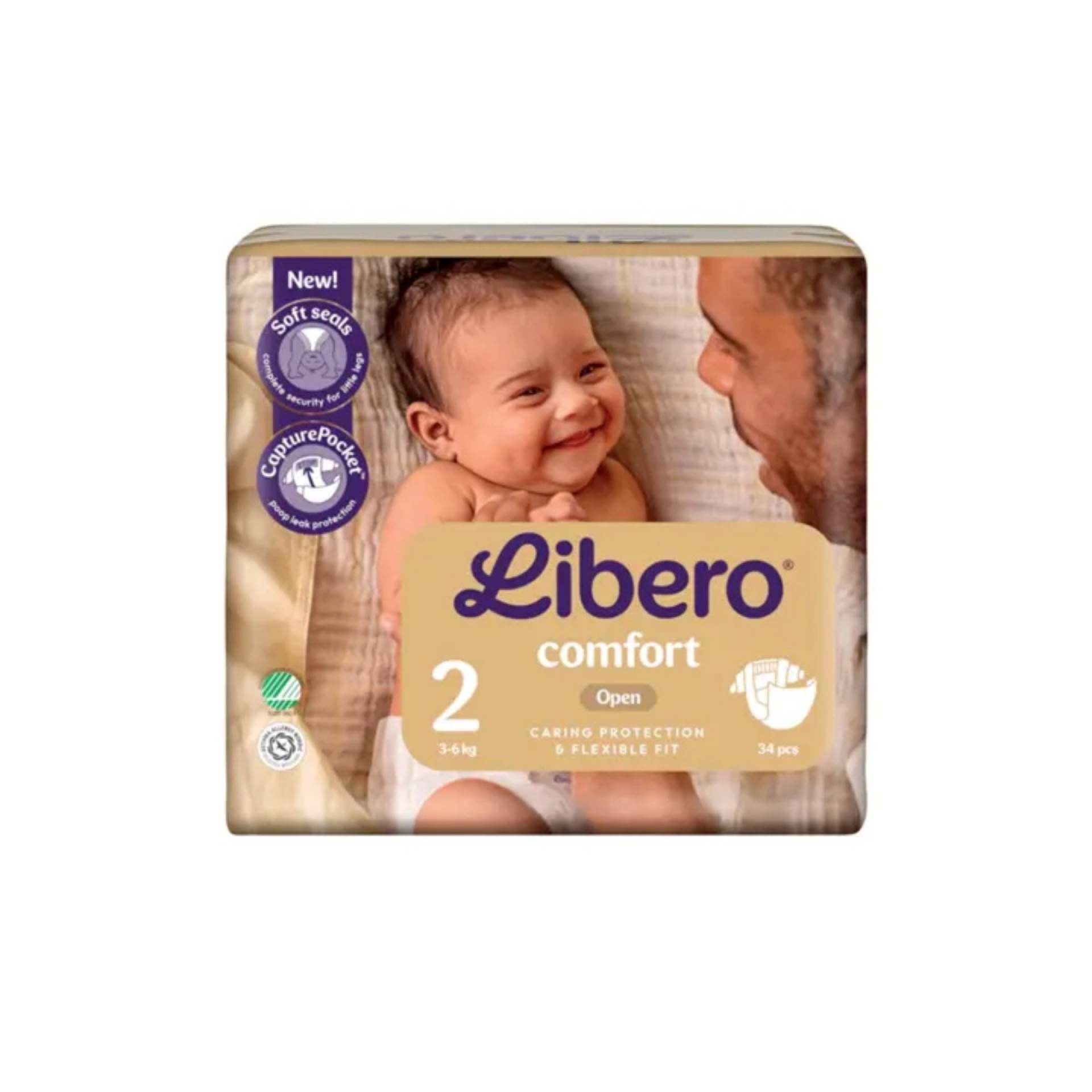 Libero Fraldas Comfort 2 3-6Kg 34 Unidades