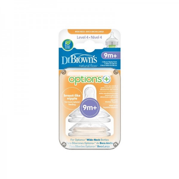 Dr. Brown's Options+ Tetina Ancha Nivel 4 +9M x2