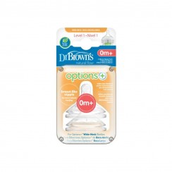 Dr. Brown's Options+ Tetina Ancha Nivel 1 +0M x2