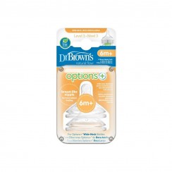 Dr. Brown's Options+ Tetina Ancha Nivel 3 +6M x2