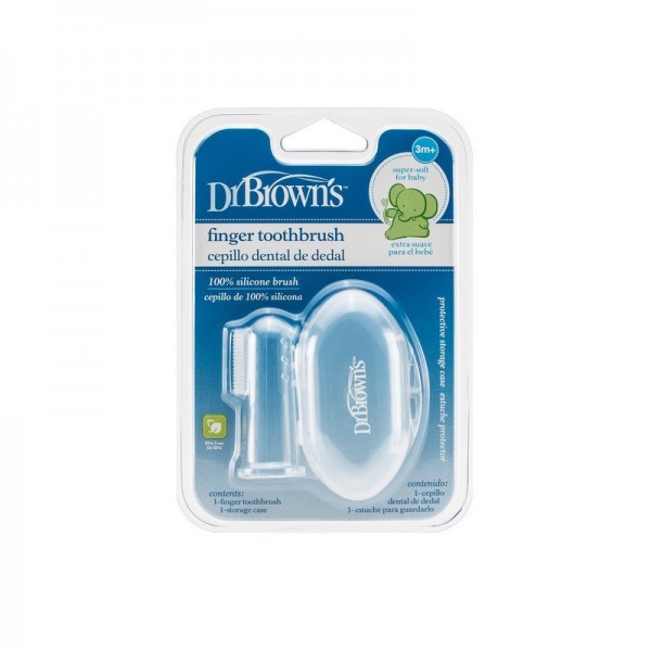 Dr. Brown's Cepillo Dental de Dedo 3M+ con Estuche