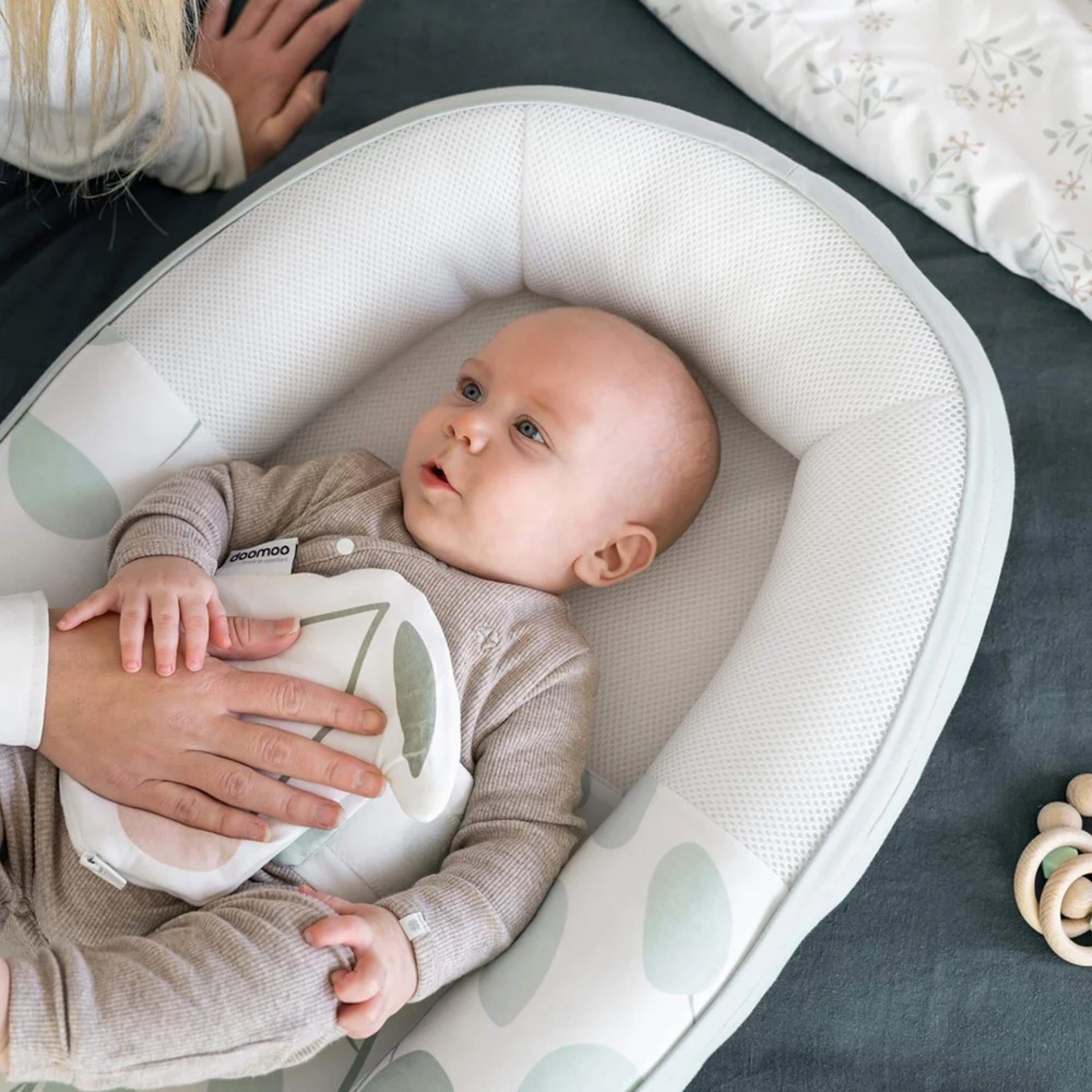 Doomoo Cocoon Feuilles Vert d’Eau