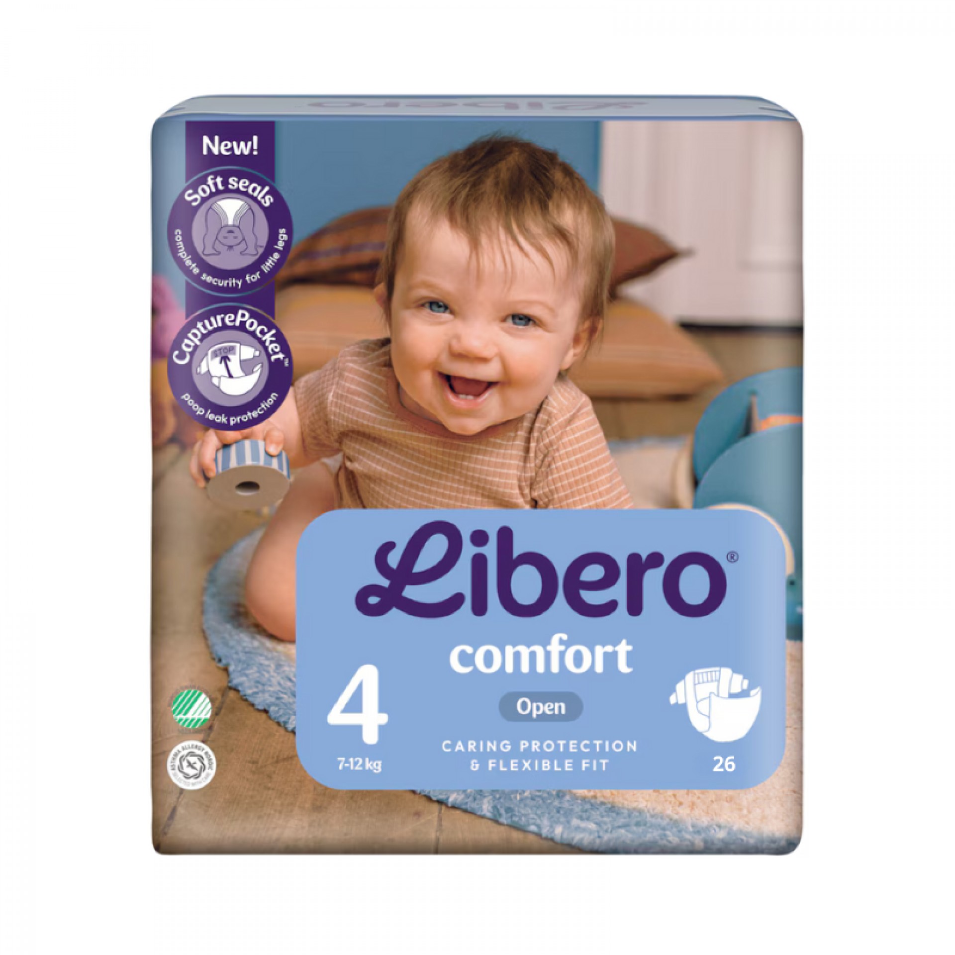 Libero Comfort Diapers Size 4 7–12kg 26 Units