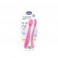 Chicco Soft Silicone Spoon 6M+ Pink 2 Units Chicco Soft Silicone Spoon 6M+ Pink 2 Units